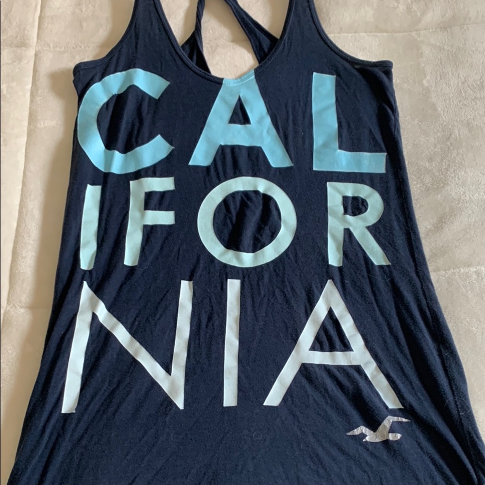 Navy Blue Maxi Dress with California Print - Picture 2 of 14